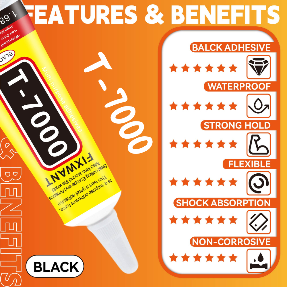 100PCS 15ML T-7000 Black Conta - Contact Cement Glue reseña y precio