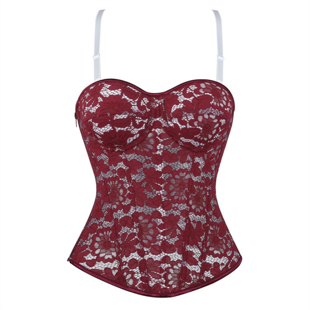Wine Red Sexy Overbust Corset  - Boning Corset Steel reseña y precio