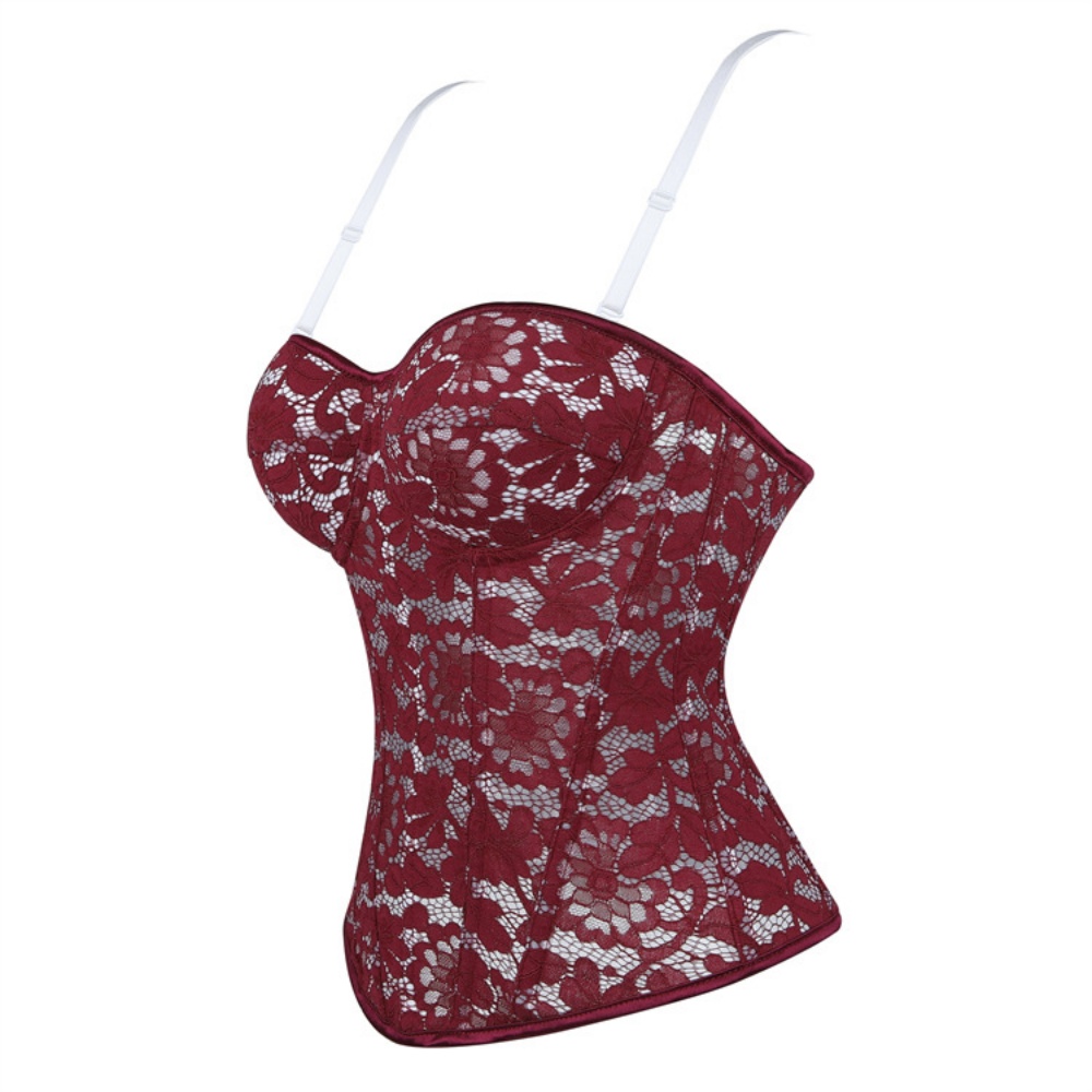 Wine Red Sexy Overbust Corset  - Boning Corset Steel reseña y precio