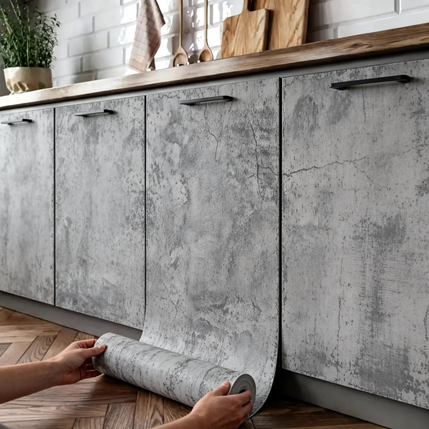 6M Cement Grey PVC Wallpaper S - Contact Cement Glue reseña y precio