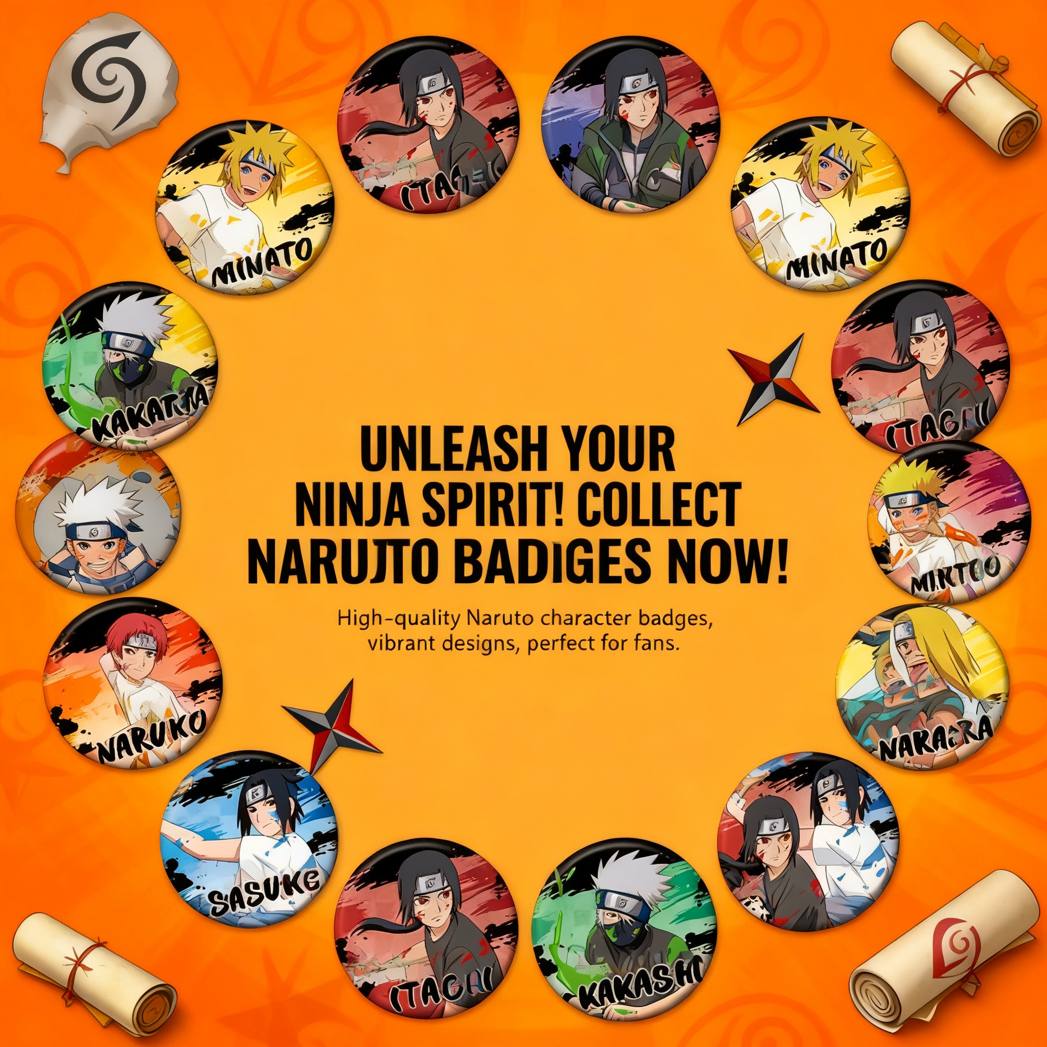 Naruto Badge Set Sasuke Naruto - Cosplay Prop Paint reseña y precio