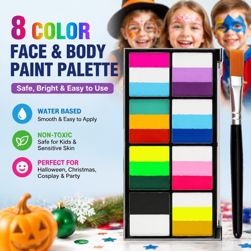 8 Color Rainbow Face & Body Pa - Cosplay Prop Paint reseña y precio
