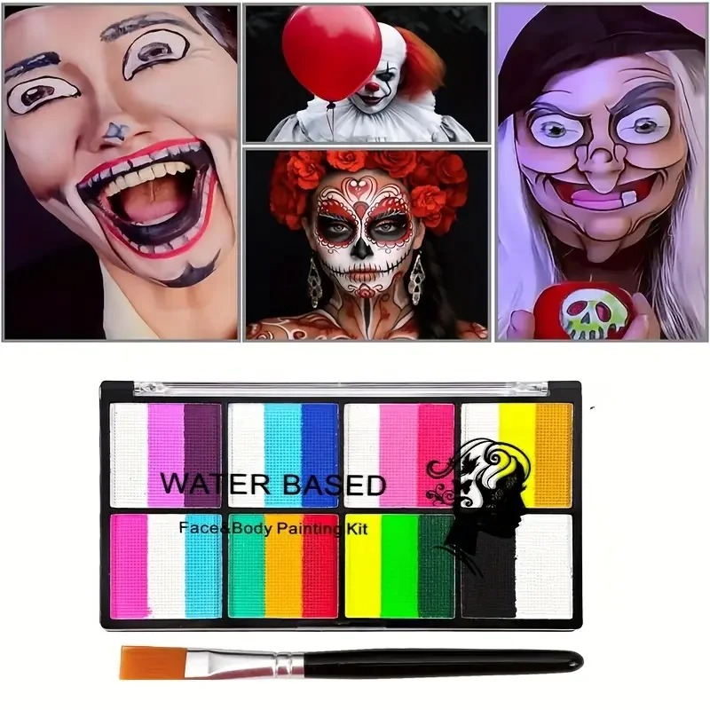8 Color Rainbow Face & Body Pa - Cosplay Prop Paint reseña y precio